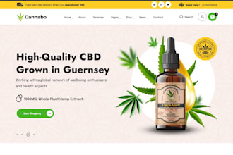 design a weed website marijuana cannabis hemp cbd website online store