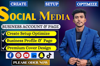 create social media accounts and set up commercial pages