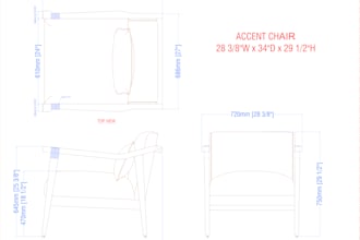 do 2d drawing and 3d rendering for furniture design