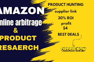 do  amazon fba product research, online arbitrage,   product leads oa