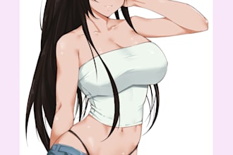 draw nsfw anime art in my hand drawing style