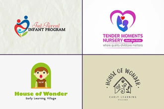 make a childcare, daycare, kids and education logo design