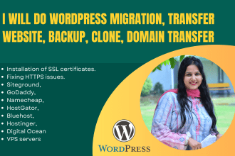 do wordpress migration, backup, clone, domain transfer