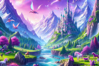 digitally paint fantasy landscape