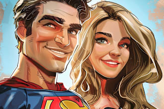 make superhero cartoon caricature from your photo