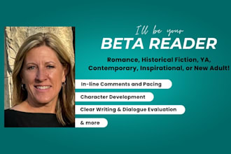 beta read your romance, historical fiction, or ya book