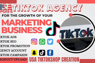 create and manage tiktok ads agency,facebook ads,tiktok business manager