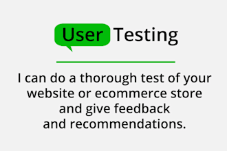 test your website or ecommerce store and give feedback and recommendations