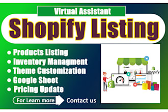 do shopify product listing,inventory and store customize