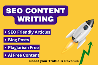do SEO friendly article writing, blog post writing or content writing
