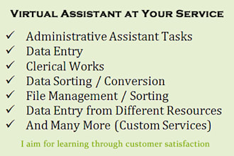 be a virtual assistant internet research PDF to word customer email support VA