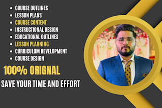 create course content, outlines, lesson plans and curriculum