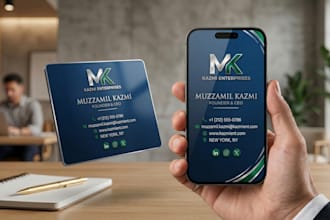 design digital business card and professional card mockup
