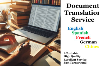 translate english, spanish, french, german, chinese documents