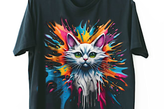 create custom watercolor, typographic and artistic t shirt designs for you