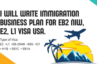 write petition letter business plan for eb2niw, e2, l1, eb5 visa USA