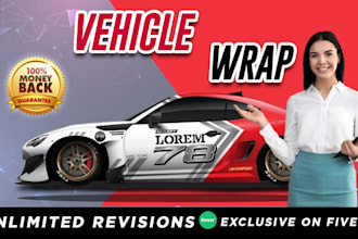 create a professional car wrap, bus wrap, and any vehicle wrap design