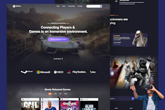 do gaming website landing page design