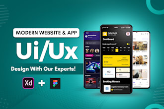 do mobile app UI UX design, dashboard UI UX design, website UI design in figma