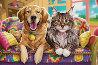 do custom pet portrait, dog portrait, cat portrait