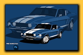 draw your car into awesome vector illustration in 24 hours