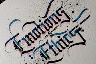 do calligraphy in modified fonts