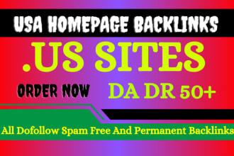 make usa homepage backlinks with da 60 and 2 dofollow
