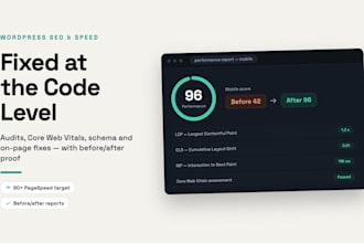 wordpress seo optimization, site audit, speed, core web vitals