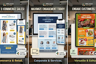 design editable HTML email templates and newsletters using stripo and HTML