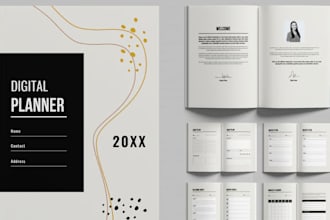 design custom etsy digital planner kdp journal design activity book worksheet