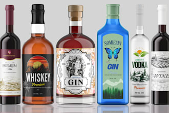 do wine, vodka , gin, liquor, mead, whiskey, bottle, tequila, rum label or logo