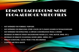 remove background noise from your audio or video files