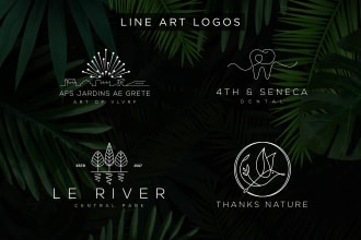do modern line art, letter word mark and modern logo design