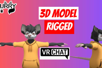do 3d model of custom vr character vrc avatar vrchat avatar furry nsfw avatar