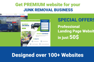 do junk removal website, hauling website, cleaning website and junk removal logo