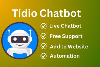 create live customer support chatbot for website, social media using tidio