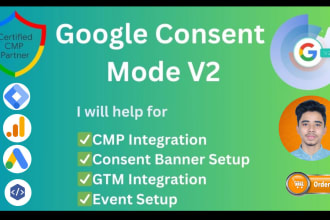 setup gdpr cookie consent mode v2 for ga4 gads by GTM