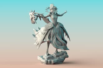 sculpt and model 3d character, armor, helmet, toy for printing or illustration