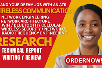 do a wireless communication research, technical report writing, project design