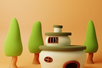 model lowpoly game assets and low poly charecters