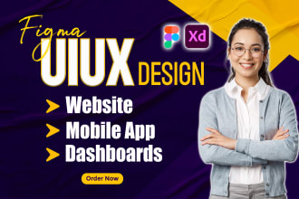 do figma ui ux design for figma website,mobile app design and dashboard ui ux