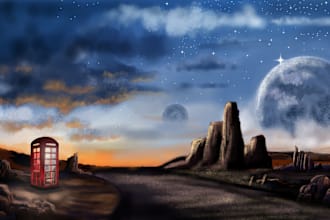 make digital artwork concept art and environment backgrounds