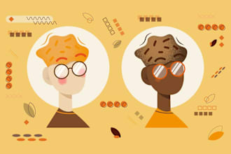 create a vector flat illustration people corporate art, icons, object