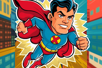 create super hero cartoon character