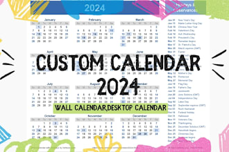 create a custom calendar design 2024