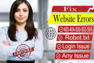 fix 301 403 404 500 503 critical errors in the website