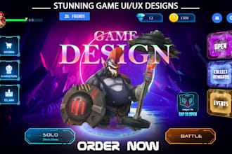 design attractive  game UI for 2d and 3d games