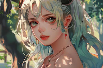 make furry fantasy art commission, semi realistic portraits