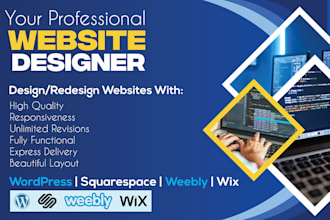 design and redesign a wix, squarespace website
