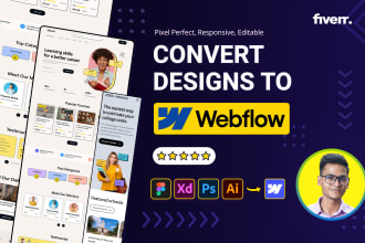 convert figma xd to webflow website, webflow expert, fix webflow